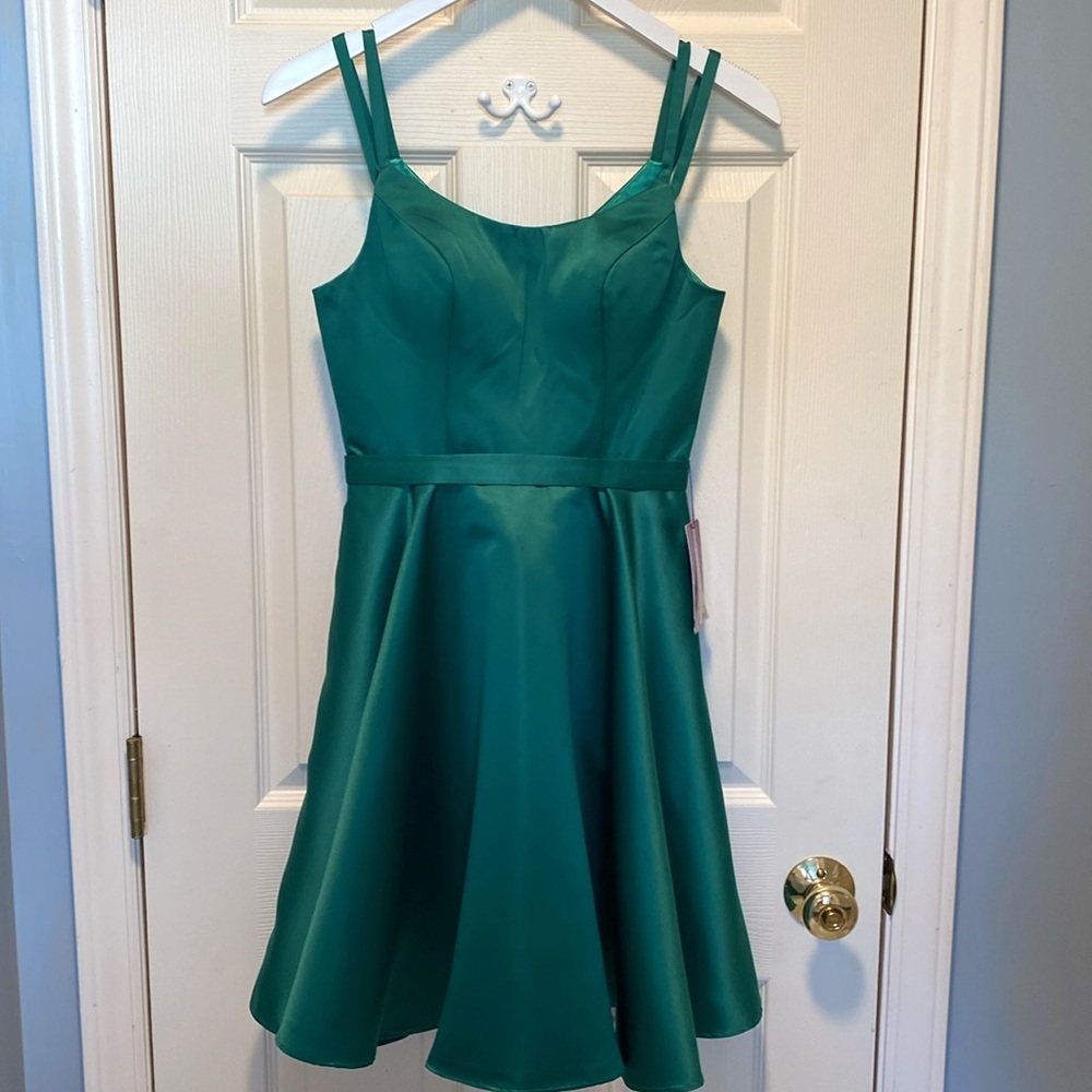 Abby Paris Short Satin Formal Dress